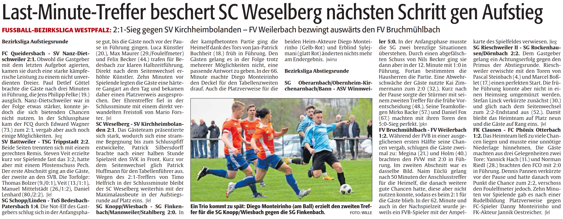 Last Minute Treffer beschert SC Weselberg nächsten Schritt gen Aufstieg
