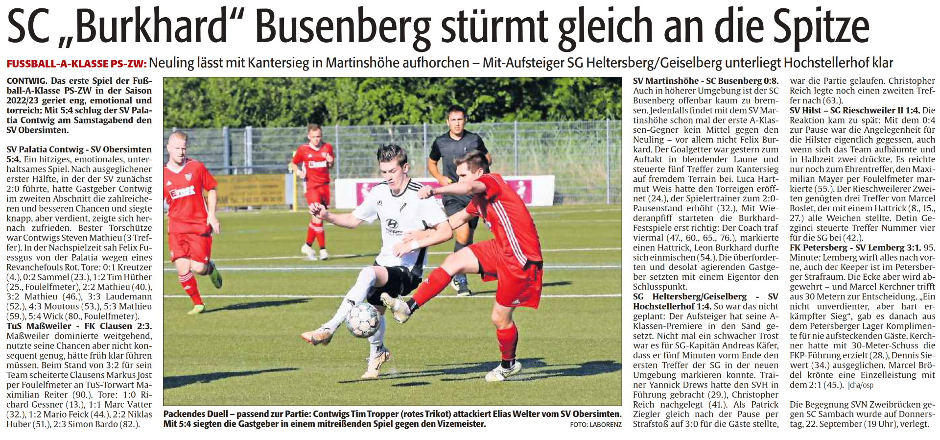 SC "Burkhard" Busenberg stürmt gleich an die Spitze